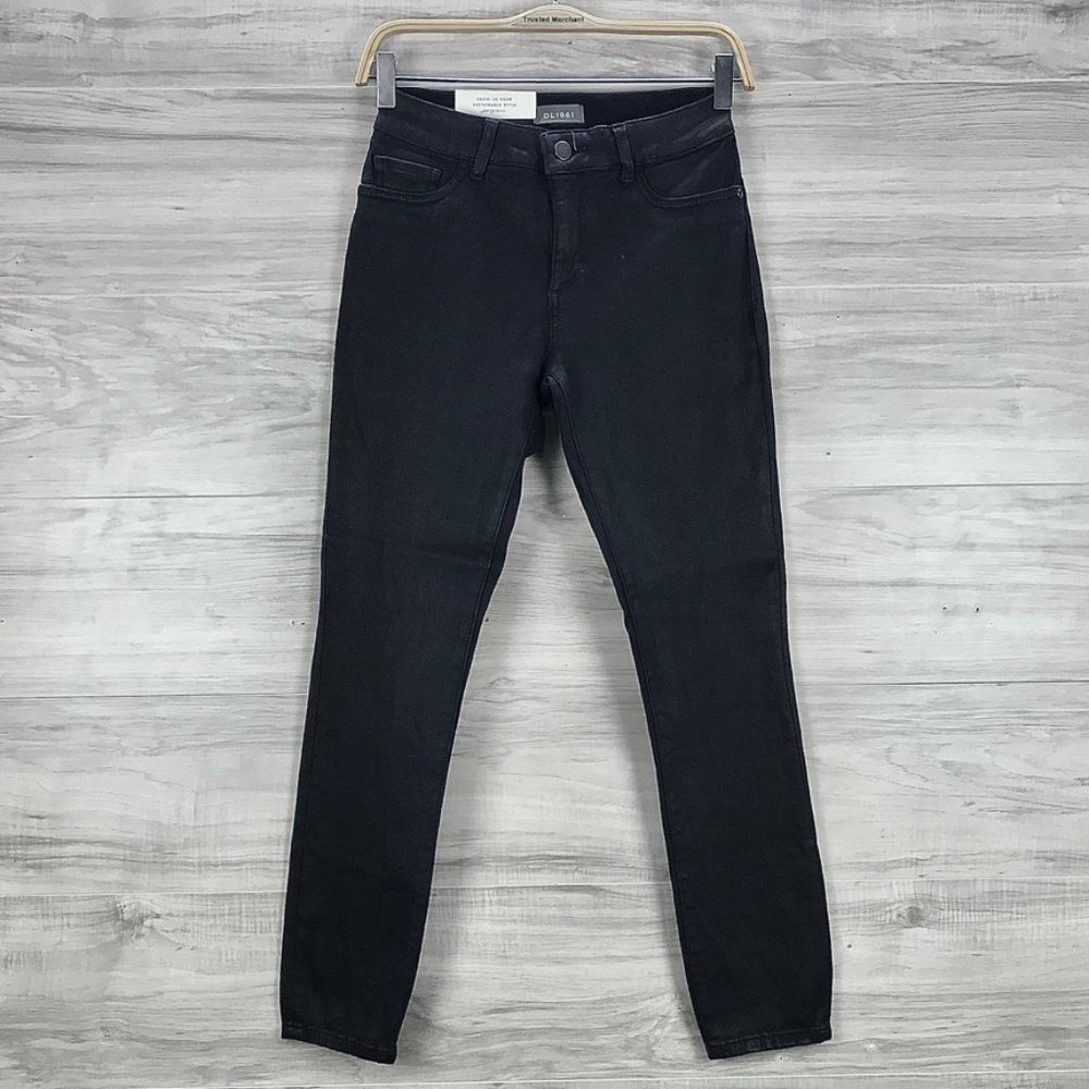 DL1961 Women's Black Florence Ankle Mid Rise Instasculpt Skinny Jeans Size 26